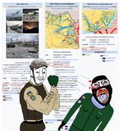 arm balaclava blood bloodshot_eyes buff bulletproof_vest closed_mouth clothes country crying cyrillic_text dead flag glasses glove gynaecomastia hand handwatch helmet lipstick map military muscles mustache open_mouth punch russia russo_ukrainian_war smile smirk smug soldier soyjak stubble text tongue ukraine uniform variant:bernd variant:chudjak wikipedia yellow_teeth z_(russian_symbol) // 1058x1151 // 191.4KB