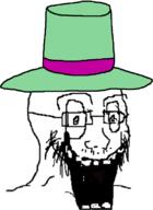 clothes creepy glasses green hat looking_at_you smile soyjak stubble // 604x829 // 108.1KB