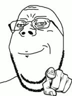 animated closed_mouth gif glasses hand pointing redraw smile soyjak stubble variant:wholesome_soyjak white_eyes wrinkles // 598x800 // 102.8KB