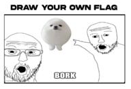bork(user) dog draw_your_own_flag_event politics_discord_server variant:two_pointing_soyjaks // 1156x786 // 293.7KB