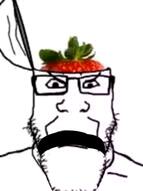 angry animated closed_mouth foodjak frown glasses soyjak strawberry stubble variant:markiplier_soyjak video // 374x500, 33.9s // 616.7KB
