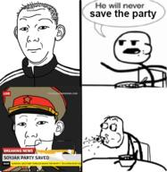 cereal cereal_guy closed_mouth clothes comic communism ear glass hair hammer_and_sickle hand hat kgb kuz necktie neutral news smile smirk soyjak soyjak_party spit star text track_suit uniform variant:kuzjak // 483x496 // 148.1KB