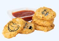 3soyjaks angry baby breakfast closed_mouth deformed ear food glasses grin grinlook_poggers hashbrown irl open_mouth sauce smile soyjak stubble transparent variant:cobson variant:impish_soyak_ears variant:markiplier_soyjak // 799x563 // 511.5KB