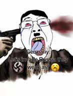 adolf_hitler animated axis blood bloodshot_eyes cigarette clothes country crying denmark emoticon europe france full_body germany glasses greece gun gunshot hair hand hat map music mustache nazi_germany nazism norway open_mouth phonk pol_4chan poland politics russia shotgun soldier soviet_union soyjak statistics suicide suit swastika sweden text tiktok timelapse tongue united_kingdom variant:bernd video world_war_2 wwii // 720x946, 20.7s // 3.3MB