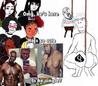 2soyjaks ahegao arm back bbc black_skin bloodshot_eyes blush broly_culo brown_hair buff cat_ear choker clothes cross crying doomer ear earring female flag full_body glasses grey_skin hair hand hanging leg makeup multiple_soyjaks mustache noose nose_piercing open_mouth queen_of_spades red_hair rope smile soyjak stubble subvariant:nucob suicide tattoo text tongue variant:bernd variant:cobson wojak yellow_hair yellow_teeth // 850x753 // 626.7KB