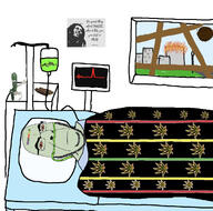 2soyjaks bed black_skin blanket bloodshot_eyes blunt bob_marley cartoon closed_mouth clothes crying fire glasses green_skin hospital marijuana nigger_weed pickle pickle_rick poster pot quote rick_and_morty rick_sanchez sad soyjak stoned stubble subvariant:wholesome_soyjak sun teddy_bear text variant:cobson variant:gapejak weed window // 1242x1230 // 753.5KB