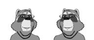 2soyjaks animal ear glasses grey_skin raccoon smile snout soyjak stubble subvariant:wholesome_soyjak variant:gapejak // 1600x686 // 135.5KB