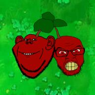 2soyjaks angry cherry closed_mouth ear glasses plants_vs_zombies red_eyes smile stubble variant:feraljak variant:impish_soyak_ears yellow_teeth // 1000x1000 // 530.7KB