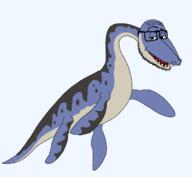 animal dinosaur flipper full_body glasses neck plesiosaurus prehistoric reptile sharp_teeth soyjak stubble tail variant:smugjak // 1300x1200 // 33.2KB