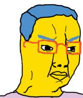 angry blue_hair cartoon closed_mouth clothes glasses hair milhouse_(the_simpsons) soyjak the_simpsons variant:chudjak yellow_skin // 639x751 // 19.2KB