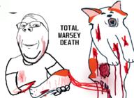 animal animal_abuse arm blood cat closed_mouth clothes glasses gore hand holding_object knife marsey rdrama smile soyjak stubble subvariant:wholesome_soyjak text tongue total_nigger_death tshirt variant:gapejak yellow_teeth // 785x578 // 217.5KB