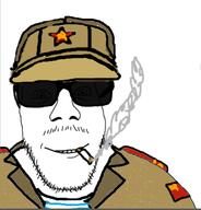badge cap cigarette clothes communism glasses hat mustache smile smoke soviet_union soyjak star stubble sunglasses tagme uniform variant:punkjak // 523x545 // 121.9KB