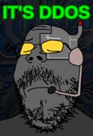 closed_eyes closed_mouth cyborg ddos glasses grey_skin irl_background its_over robot soot soot_colors soyjak soyjak_party stubble text variant:gapejak // 632x920 // 323.8KB