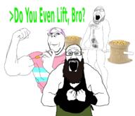 arm beard braun_strowman buff clothes fit_(4chan) full_body glasses greentext hair hand holding_object holding_syringe hrt lifting makeup merge open_mouth purple_hair sleeveless_shirt smile soyjak subvariant:wholesome_soyjak syringe text tranny variant:cobson variant:gapejak variant:markiplier_soyjak variant:markiplier_soyjak2 weightlifting wrestling wwe // 2255x1944 // 1.2MB