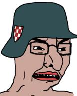 angry brown_skin country croatia glasses helmet nazism open_mouth soyjak variant:chudjak // 535x661 // 69.0KB