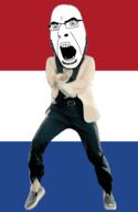 angry animated country dance flag flag:netherlands full_body gangnam_style glasses irl netherlands open_mouth soyjak stubble variant:cobson // 300x460 // 502.7KB