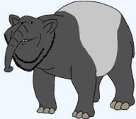 animal ear full_body grey_skin smile soyjak stubble tapir trunk variant:impish_soyak_ears // 1121x980 // 60.4KB