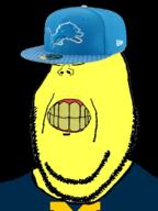 angry cap clenched_teeth clothes detroit_lions football hat michigan no_eyebrows small_eyes soyjak stubble subvariant:michijak subvariant:wholesome_soyjak teeth variant:gapejak yellow_skin yellow_teeth // 828x1104 // 446.7KB