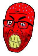angry bloodshot_eyes clenched_teeth crying glasses red_face red_skin soyjak stubble sweating yellow_teeth // 260x383 // 39.9KB