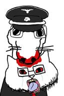 2soyjaks animal animal_abuse blood bloodshot_eyes cat clothes crying dog glasses gore hat meta:tagme nazism open_mouth stubble tongue totenkopf variant:catjak variant:dogjak whisker yellow_teeth // 684x1024 // 82.4KB