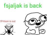 2soyjaks anti_flartson arm crossed_out excited glasses hand imgflip.com looking_at_you meta mustache open_mouth soyjak stubble text thick_eyebrows variant:flartson variant:fsjaljak // 600x450 // 48.2KB