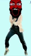 angry animated arm balding beard clothes dance full_body gangnam_style glasses hand irl leg open_mouth push_pin red_face soyjak sticky variant:science_lover // 720x1280 // 2.0MB