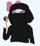 burqa burqah glasses hair hand hijab holding_object islam lollipop subvariant:soylita template transparent variant:gapejak yellow_hair // 115x134 // 13.0KB