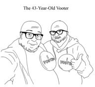 2soyjaks bald button closed_mouth clothes glasses grin hoodie smile stubble text thumbs_up variant:unknown vooter vote // 963x885 // 77.4KB
