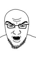 angry glasses joshua_dufurrena open_mouth soyjak stubble template thick_eyebrows variant:unknown // 609x971 // 74.1KB
