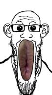 anus ass coinslot ear glasses nikocado_avocado oh_my_god_she_is_so_attractive open_mouth soyjak stubble variant:markiplier_soyjak // 495x900 // 70.9KB
