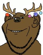 animal christmas decorations deer ear reindeer smile soyjak stubble variant:impish_soyak_ears // 626x798 // 77.4KB