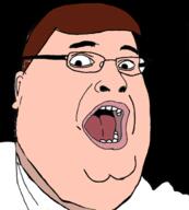 brown_hair cartoon family_guy fat glasses hair open_mouth peter_griffin soyjak tv_show variant:fatjak white_skin // 562x625 // 140.5KB