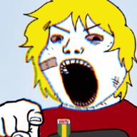 angry animated badge bloodshot_eyes chromatic_aberration crying nate open_mouth pointing pointing_at_viewer shaking soyjak soyjak_party soyteen subvariant:shoyta variant:gapejak // 500x500 // 4.0MB