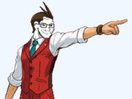 ace_attorney apollo_justice clothes pixel_art pointing smug soyjak sprite_edit suit variant:soyak video_game // 1000x750 // 25.3KB