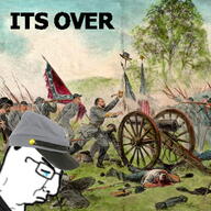 civil_war closed_eyes clothes confederate crying gettysburg glasses hat history its_over painting pennsylvania pickett side_profile soyajk soyjak text united_states variant:chudjak // 1200x1200 // 435.6KB