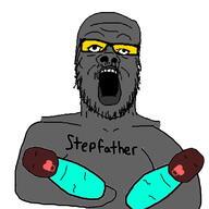 arm baby black_skin cuck father glasses grey_skin holding_object interracial mustache open_mouth pacifier soot soot_colors soyjak soyjak_party stepfather stubble tyrone variant:a24_slowburn_soyjak // 800x800 // 89.5KB