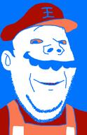 blue_background bootleg clothes grand_dad hat looking_at_viewer looking_at_you mustache no_glasses overalls siivagunner smile stubble subvariant:wholesome_soyjak vargskelethor variant:gapejak // 592x918 // 16.0KB