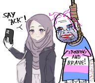hanging islam muslims obese phone purple_hair rope speech_bubble stubble tranny transgender_flag turban // 1080x940 // 116.5KB