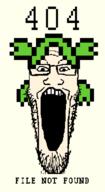 404 4chan anime error female glasses green_hair hair open_mouth soyjak stretched_mouth stubble text variant:markiplier_soyjak yotsoyba // 630x1152 // 5.2KB