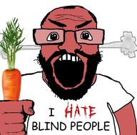 angry balding beard big_eyes blind carrot fume glasses hair hand holding_object i_hate oh_my_god_she_is_so_attractive open_mouth red_skin smoke soyjak subvariant:science_lover text variant:markiplier_soyjak white_background zoomed // 800x789 // 221.0KB