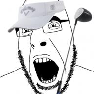angry clothes glasses golf golf_club hat meta:tagme open_mouth soyjak stubble variant:cobson // 640x639 // 272.4KB