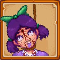 blood bloodshot_eyes bullet_hole glasses hanging jas open_mouth pigtails purple_hair rope stardew_valley stubble suicide tongue tranny variant:unknown // 296x296 // 74.7KB