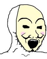 anonymous blush hacker mask mustache open_mouth soyjak stubble v_for_vendetta variant:classic_soyjak // 637x800 // 13.9KB