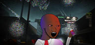 black_skin bloodshot_eyes clothes crying holding_object left_4_dead louis necktie open_mouth pill soyjak stubble variant:soyak video_game // 2100x1001 // 2.1MB
