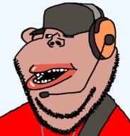 clothes ear hat headphones headset lips open_mouth red_clothes scout_(tf2) stubble subvariant:impish_amerimutt team_fortress_2 variant:impish_soyak_ears video_game // 698x733 // 23.3KB