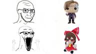 anime arm concerned frown fumo funko_pop glasses hakurei_reimu hand hands_up open_mouth place_japan soyjak stubble subvariant:wewjak touhou variant:soyak video_game // 1600x900 // 239.8KB