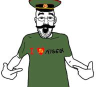 cap clothes communism glasses hammer_and_sickle hat i_heart_nigger joseph_stalin mustache soyjak stubble variant:shirtjak // 618x559 // 72.1KB