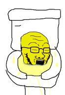 asian glasses open_mouth piss small_eyes soyjak stubble toilet urinal_chink variant:classic_soyjak yellow_skin // 944x1371 // 201.7KB