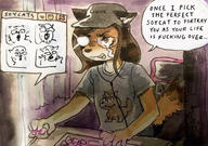angry animal arm brown_eyes cap cat clothes computer crying excited folder fox furry glasses hair hand hands_up hat open_mouth screen soy_parody soyjak stubble text tomoko tshirt variant:unknown // 558x391 // 148.7KB