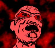 3d animated bloodshot_eyes ear gif glasses moving open_mouth red red_background shaking soyjak stubble variant:unknown // 480x418 // 126.6KB